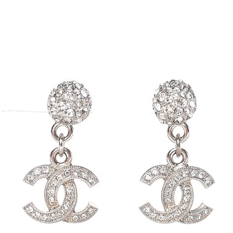 chanel cc silver drop earrings|chanel cc earrings sterling silver.